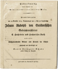 Uebersetzung eines Theils der Rede des Cicero f&uuml;r den Milo. Hiermit ladet zu der ....