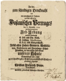 Zu der, zum schuldigen Denckmahl des vor zweyhundert Jahren geschlossenen