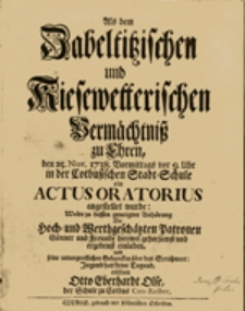 Als dem Babeltitzischen und Kiesewetterischen...