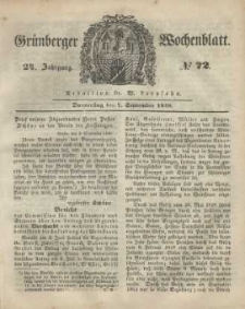 Grünberger Wochenblatt, No. 72. (7. September 1848)