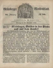 Grünberger Wochenblatt, No. 93. (16. November 1848)