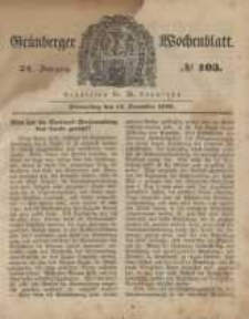 Grünberger Wochenblatt, No. 103. (14. December 1848)
