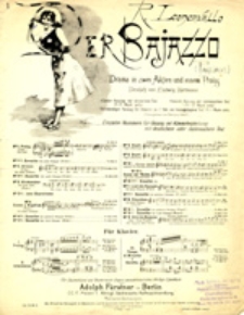 Der Bajazzo: Drama in zwei Akten und einem Prolog