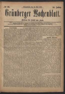 Grünberger Wochenblatt: Zeitung für Stadt und Land, No. 55. (10. Mai 1879)