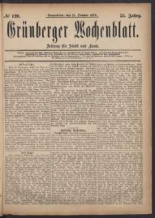 Grünberger Wochenblatt: Zeitung für Stadt und Land, No. 120. (11. October 1879)