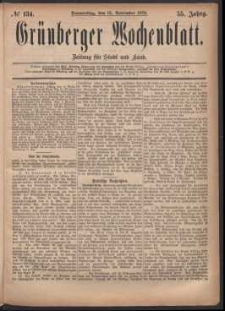 Grünberger Wochenblatt: Zeitung für Stadt und Land, No. 134. (13. November 1879)