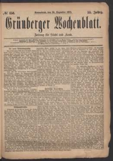 Grünberger Wochenblatt: Zeitung für Stadt und Land, No. 150. (20. Dezember 1879)