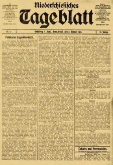 Niederschlesisches Tageblatt, no 3 (Sonnabend, den 4. Januar 1913)