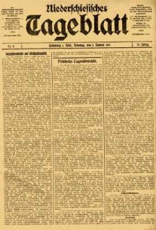 Niederschlesisches Tageblatt, no 4 (Sonntag, den 5. Januar 1913)