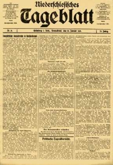 Niederschlesisches Tageblatt, no 21 (Sonnabend, den 25. Januar 1913)