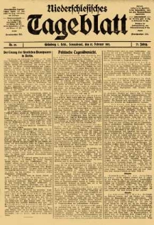 Niederschlesisches Tageblatt, no 39 (Sonnabend, den 15. Februar 1913)