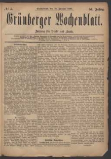 Grünberger Wochenblatt: Zeitung für Stadt und Land, No. 5. (10. Januar 1880)