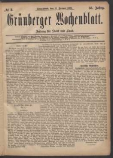 Grünberger Wochenblatt: Zeitung für Stadt und Land, No. 8. (17. Januar 1880)