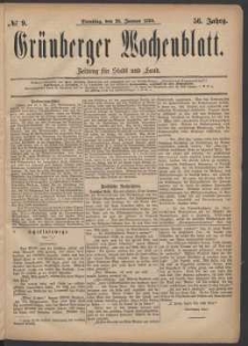 Grünberger Wochenblatt: Zeitung für Stadt und Land, No. 9. (20. Januar 1880)