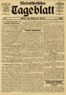 Niederschlesisches Tageblatt, no 75 (Dienstag, den 1. April 1913)