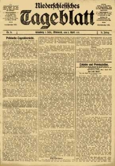 Niederschlesisches Tageblatt, no 76 (Mittwoch, den 2. April 1913)