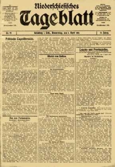 Niederschlesisches Tageblatt, no 77 (Donnerstag, den 3. April 1913)