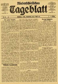 Niederschlesisches Tageblatt, no 79 (Sonnabend, den 5. April 1913)