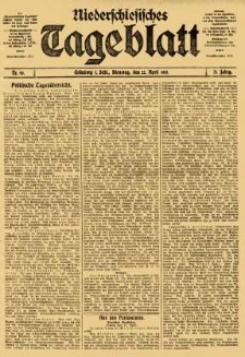 Niederschlesisches Tageblatt, no 93 (Dienstag, den 22. April 1913)