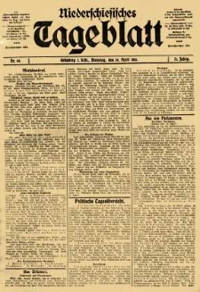 Niederschlesisches Tageblatt, no 99 (Dienstag, den 29. April 1913)
