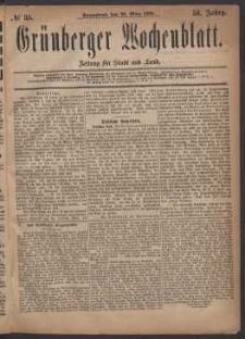 Gr&uuml;nberger Wochenblatt: Zeitung f&uuml;r Stadt und Land, No. 35. (20. M&auml;rz 1880)
