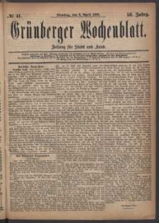 Grünberger Wochenblatt: Zeitung für Stadt und Land, No. 41. (6. April 1880)