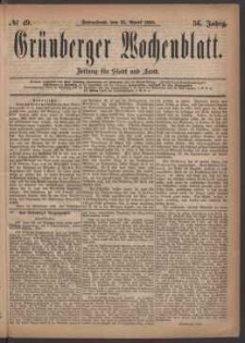Grünberger Wochenblatt: Zeitung für Stadt und Land, No. 49. (27. April 1880)