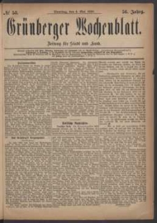 Grünberger Wochenblatt: Zeitung für Stadt und Land, No. 53. (4. Mai 1880)