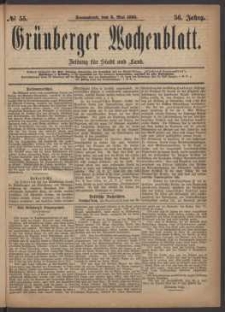 Grünberger Wochenblatt: Zeitung für Stadt und Land, No. 55. (8. Mai 1880)