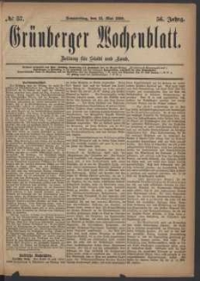 Grünberger Wochenblatt: Zeitung für Stadt und Land, No. 57. (13. Mai 1880)