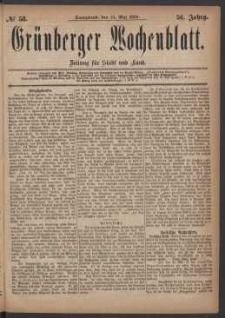 Grünberger Wochenblatt: Zeitung für Stadt und Land, No. 58. (15. Mai 1880)