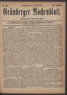 Grünberger Wochenblatt: Zeitung für Stadt und Land, No. 58. (15. Mai 1880)
