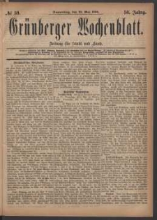 Grünberger Wochenblatt: Zeitung für Stadt und Land, No. 59. (20. Mai 1880)