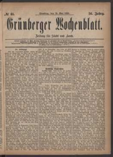 Grünberger Wochenblatt: Zeitung für Stadt und Land, No. 61. (25. Mai 1880)