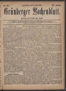 Grünberger Wochenblatt: Zeitung für Stadt und Land, No. 62. (27. Mai 1880)