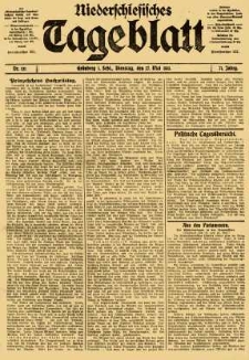 Niederschlesisches Tageblatt, no 121 (Dienstag, den 27. Mai 1913)
