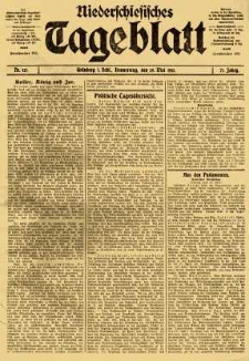 Niederschlesisches Tageblatt, no 123 (Donnerstag, den 29. Mai 1913)