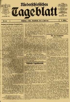 Niederschlesisches Tageblatt, no 143 (Sonnabend, den 21. Juni 1913)