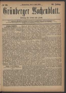Grünberger Wochenblatt: Zeitung für Stadt und Land, No. 80. (8. Juli 1880)