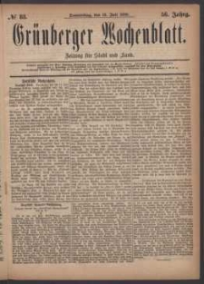 Grünberger Wochenblatt: Zeitung für Stadt und Land, No. 83. (15. Juli 1880)