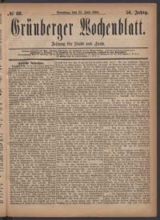Grünberger Wochenblatt: Zeitung für Stadt und Land, No. 88. (27. Juli 1880)