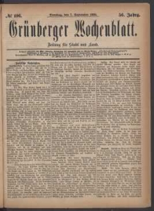 Grünberger Wochenblatt: Zeitung für Stadt und Land, No. 106. (4. September 1880)
