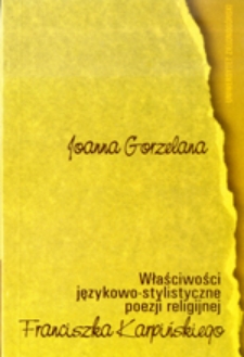 Właściwości językowo-stylistyczne poezji religijnej Franciszka Karpińskiego
