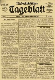 Niederschlesisches Tageblatt, no 179 (Sonnabend, den 2. August 1913)