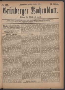 Grünberger Wochenblatt: Zeitung für Stadt und Land, No. 123. (16. Oktober 1880)