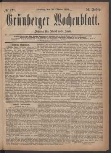 Grünberger Wochenblatt: Zeitung für Stadt und Land, No. 127. (26. Oktober 1880)