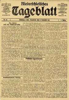 Niederschlesisches Tageblatt, no 221 (Sonnabend, den 20. September 1913)