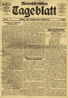 Niederschlesisches Tageblatt, no 227 (Sonnabend, den 27. September 1913)