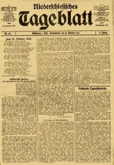 Niederschlesisches Tageblatt, no 245 (Sonnabend, den 18. Oktober 1913)