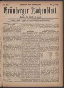 Grünberger Wochenblatt: Zeitung für Stadt und Land, No. 131. (4. November 1880)